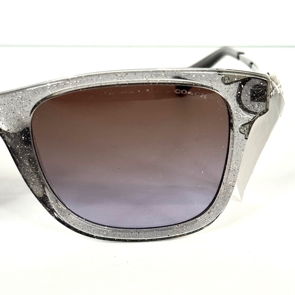 COACH Transparent Grey Glitter Sunglasses HC8279U 556968 NEW 51mm - Picture 5 of 15